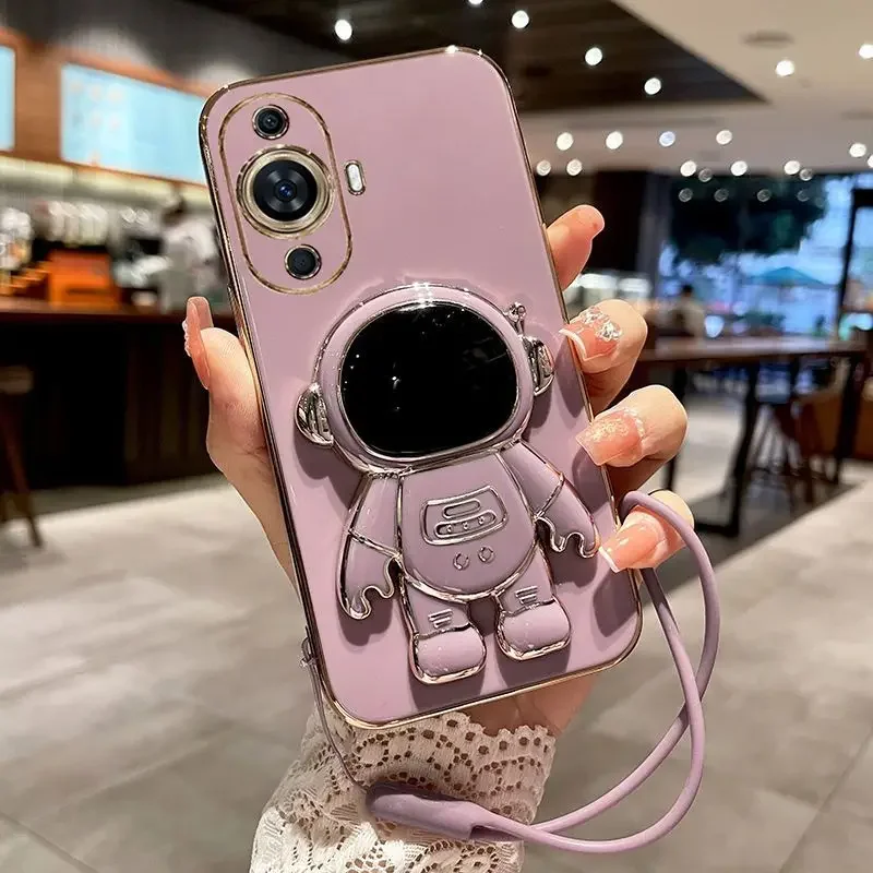3D 만화 우주 비행사 거치대 도금 케이스, 화웨이 노 - Huawei Nova 12 리뷰 및 가격