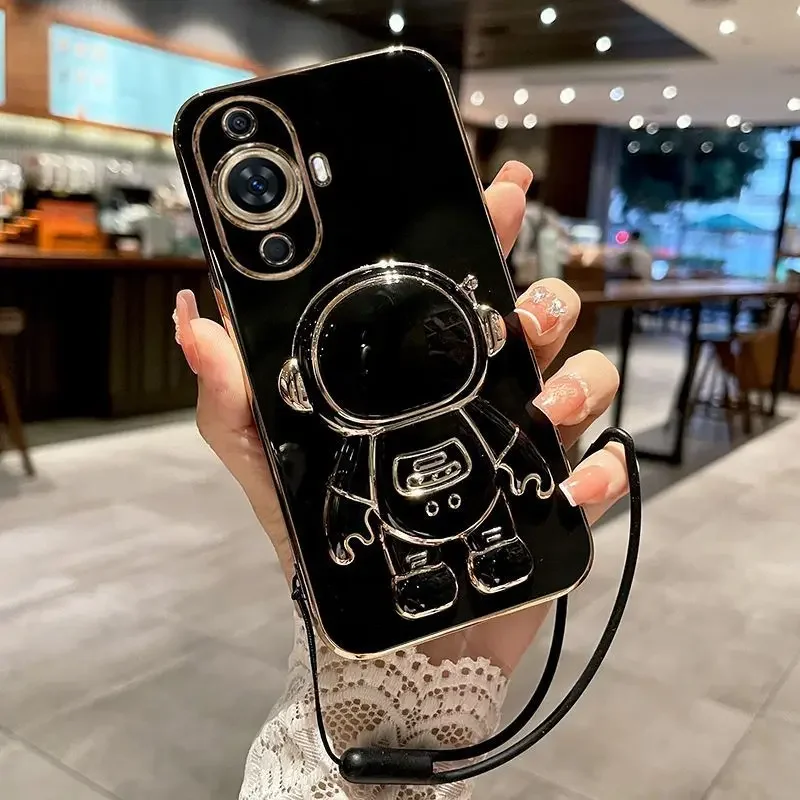 3D 만화 우주 비행사 거치대 도금 케이스, 화웨이 노 - Huawei Nova 12 리뷰 및 가격